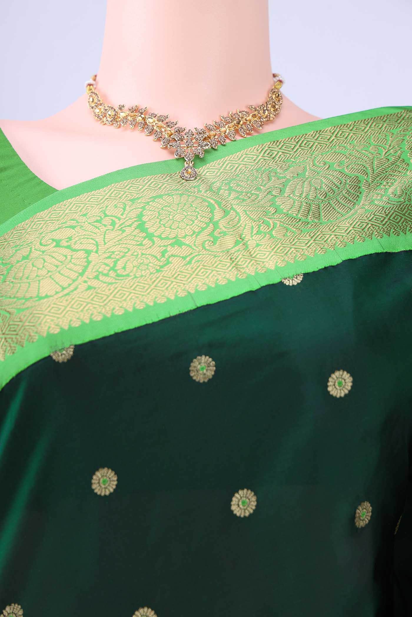 Bottle Green Bangalore Silk - kadyal Saree