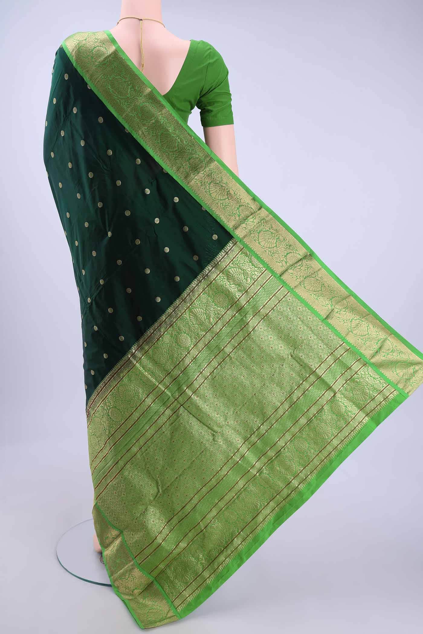 Bottle Green Bangalore Silk - kadyal Saree