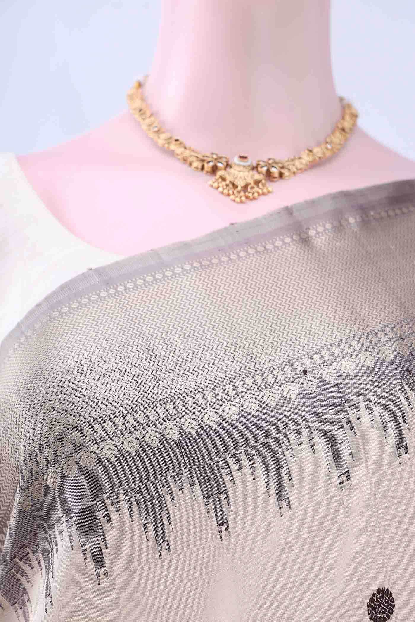 Beige Gadwal Silk Saree
