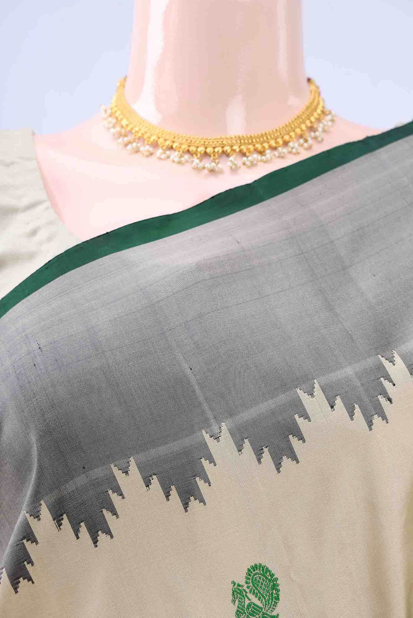 Beige Gadwal Silk Saree