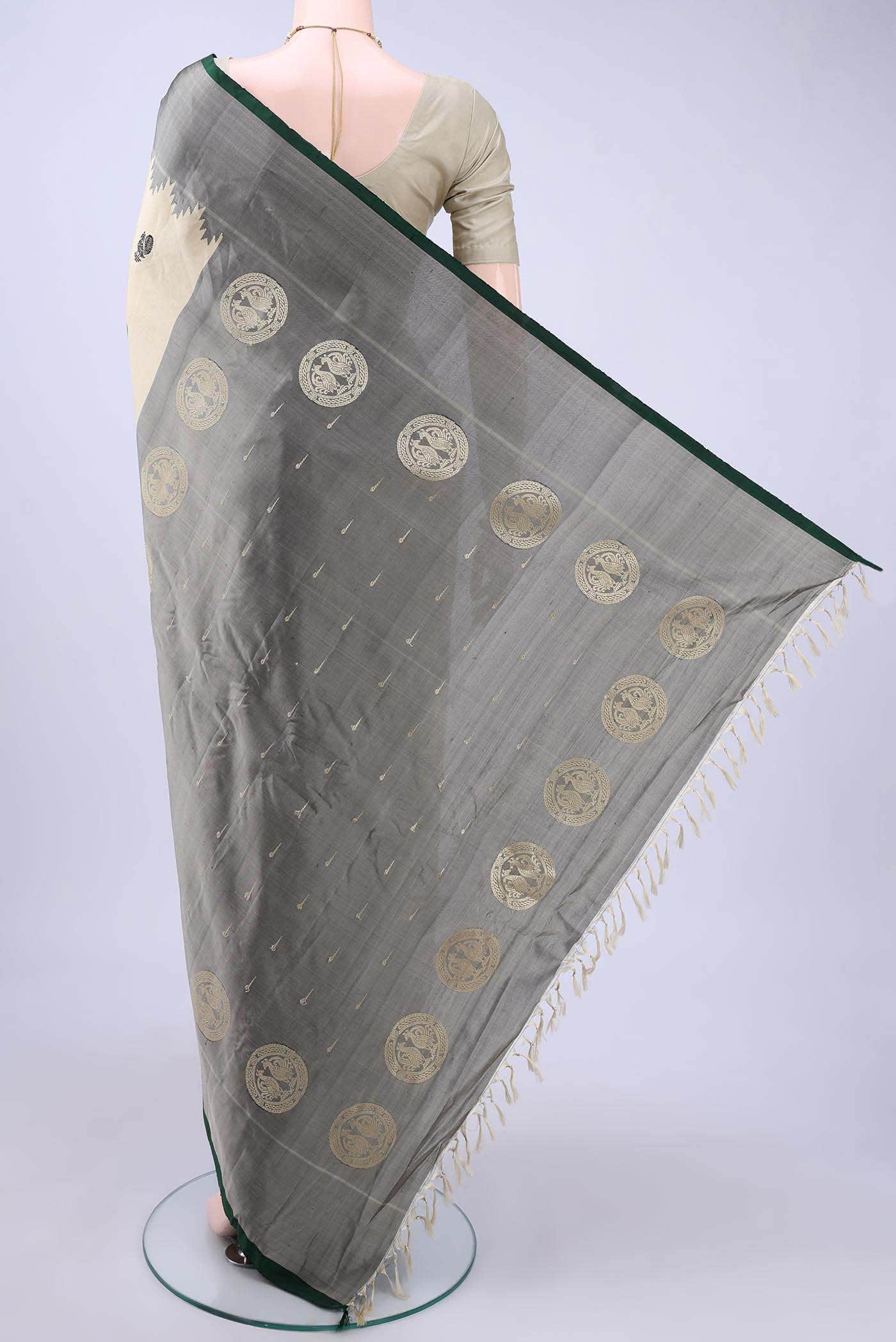 Beige Gadwal Silk Saree