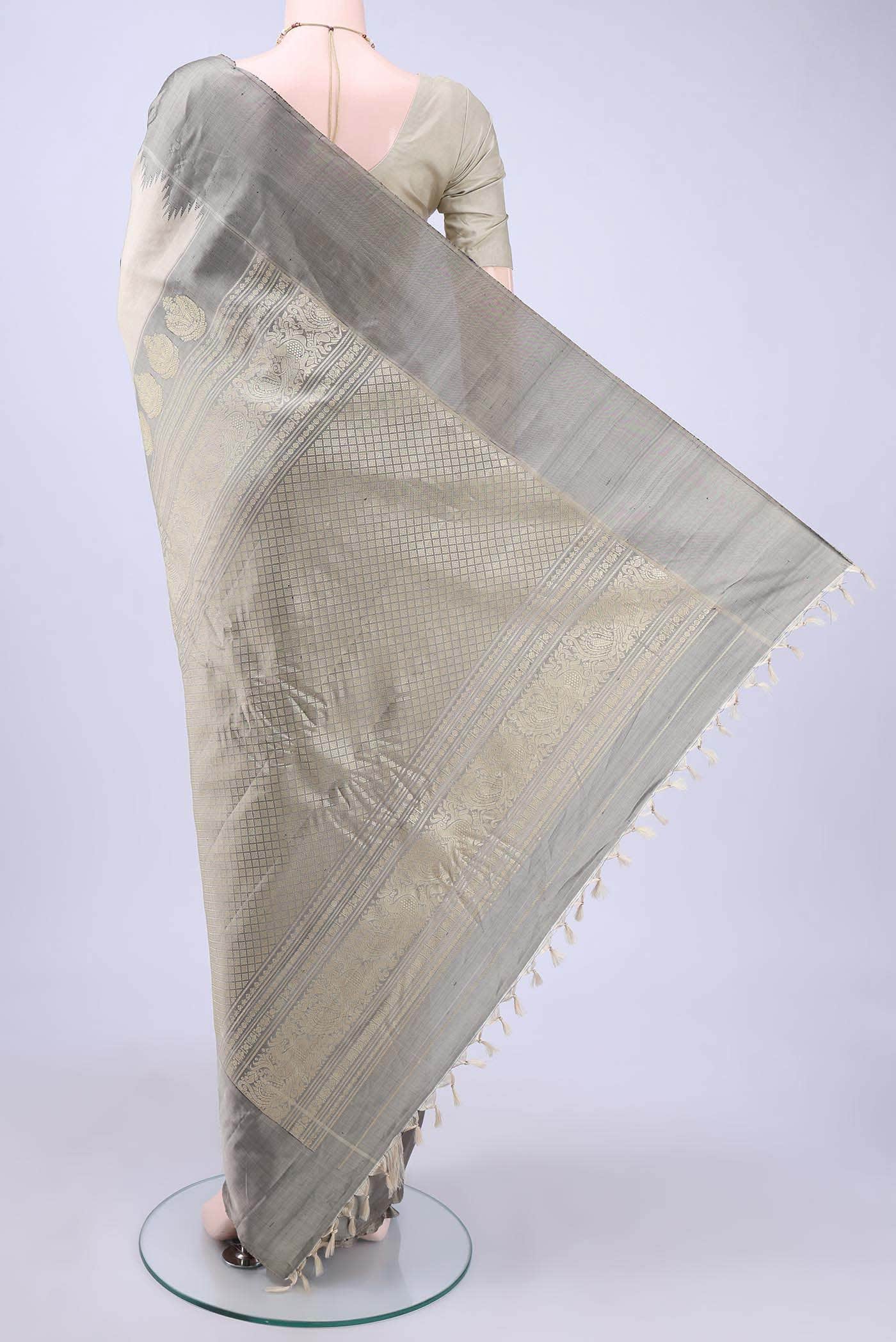 Beige Gadwal Silk Saree