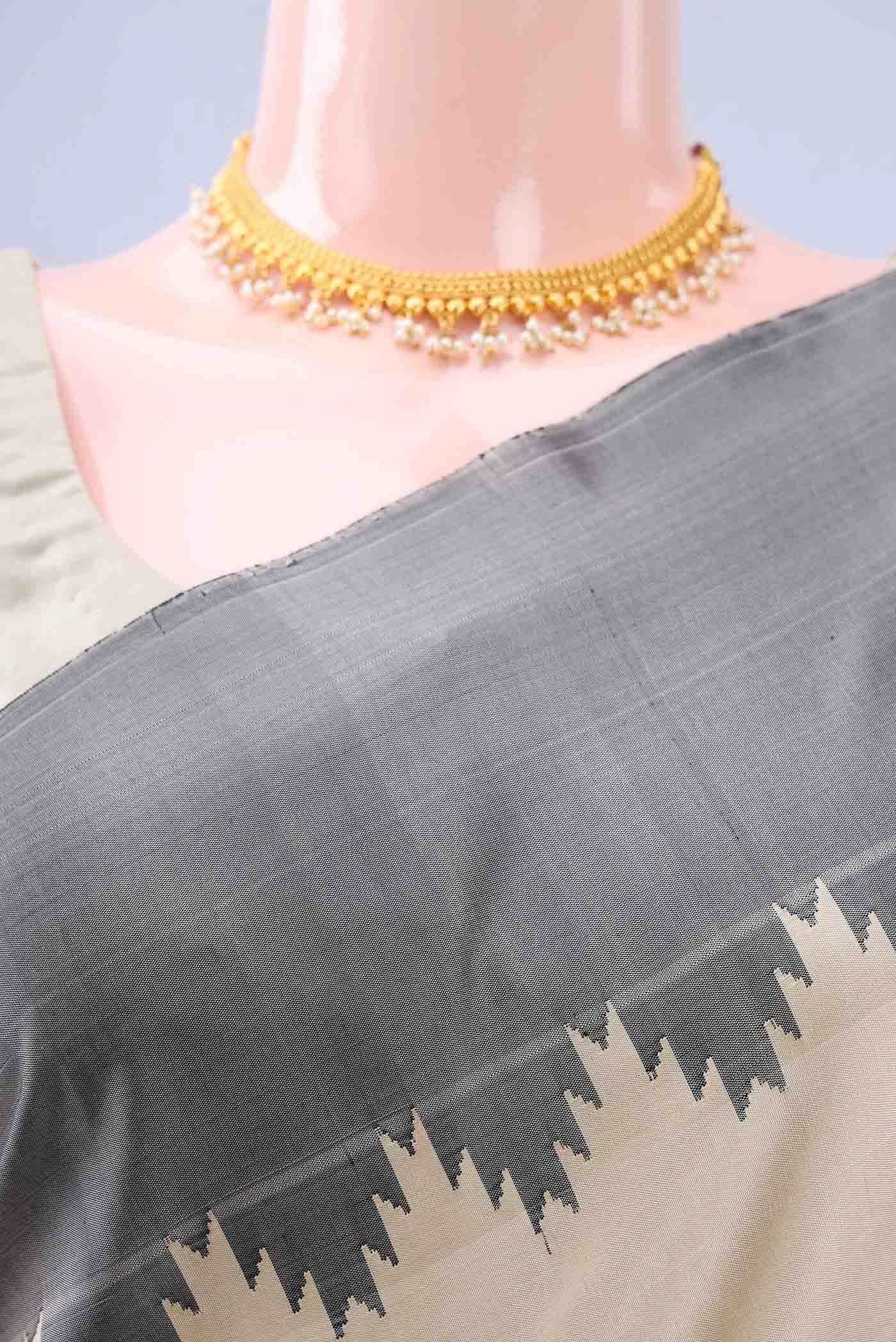 Beige Gadwal Silk Saree