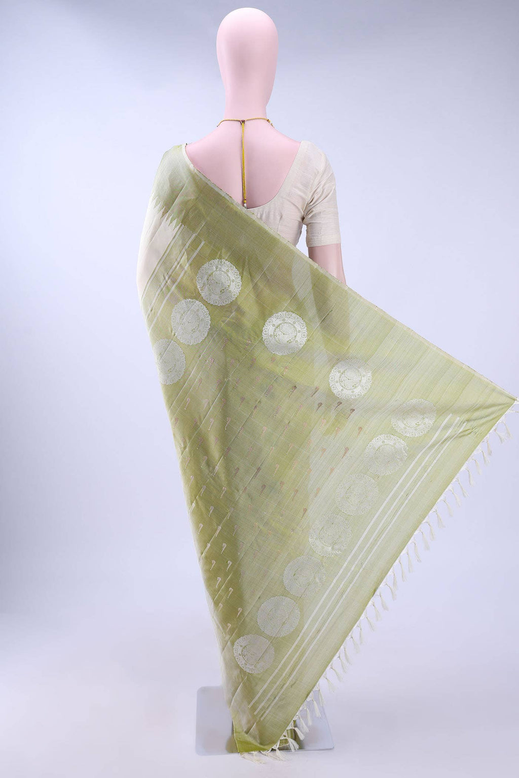 Off White Gadwal Silk Saree