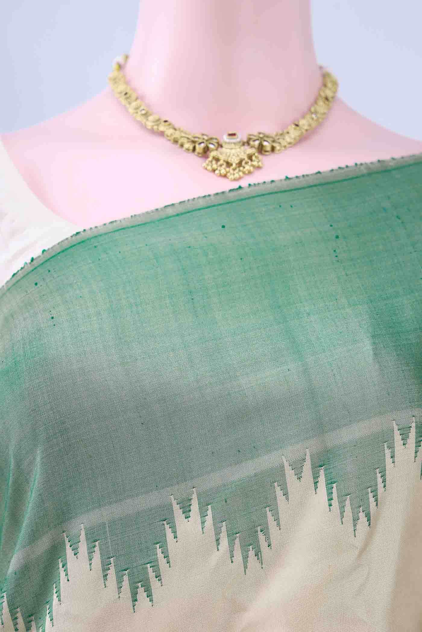 Beige Gadwal Silk Saree