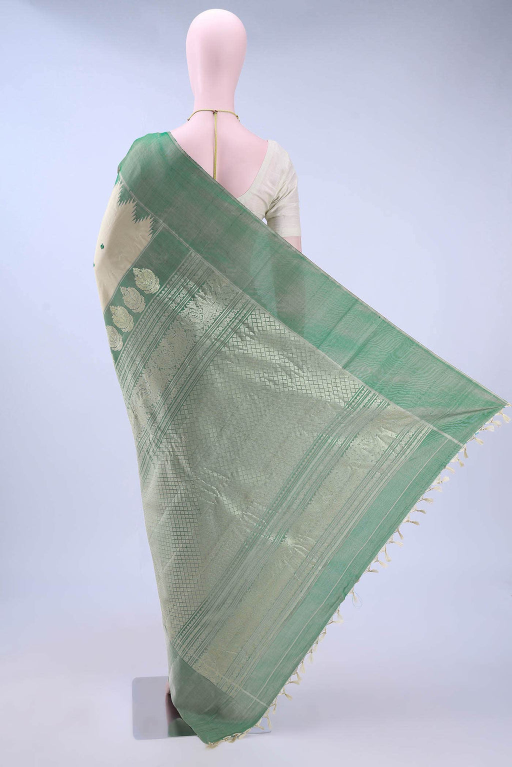 Beige Gadwal Silk Saree