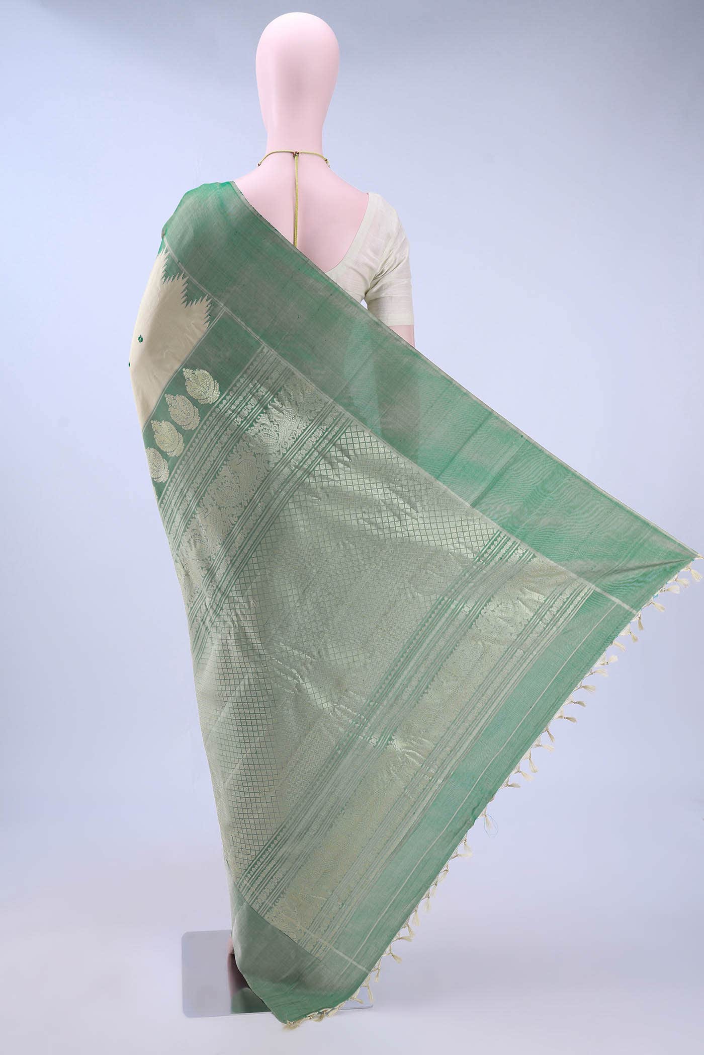 Beige Gadwal Silk Saree