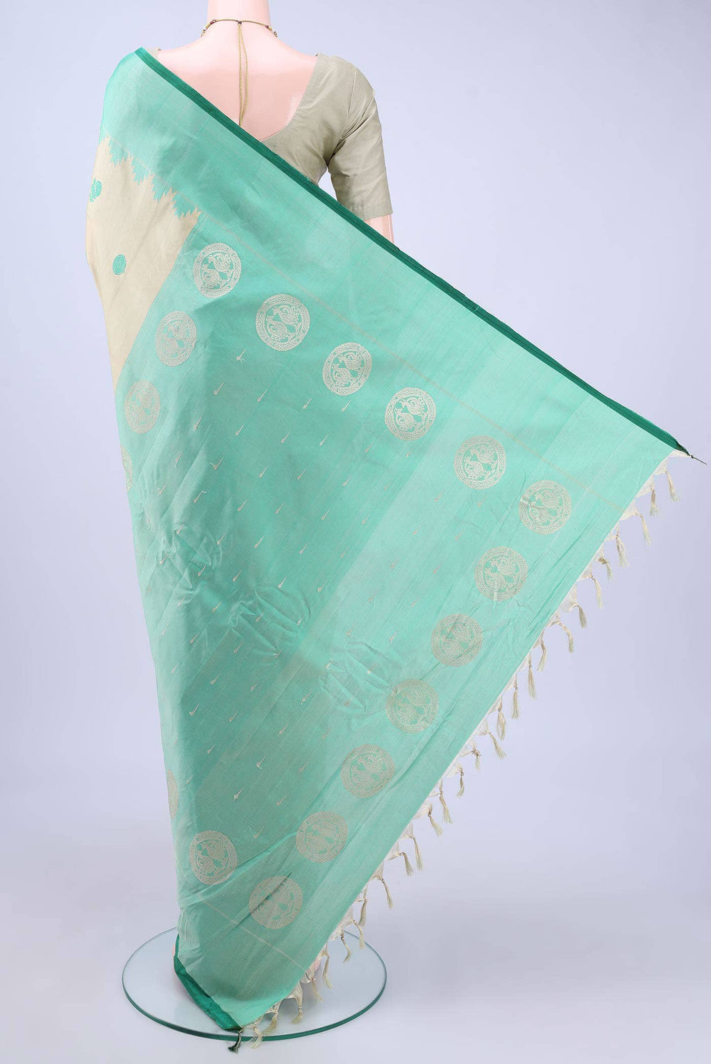 Beige Gadwal Silk Saree