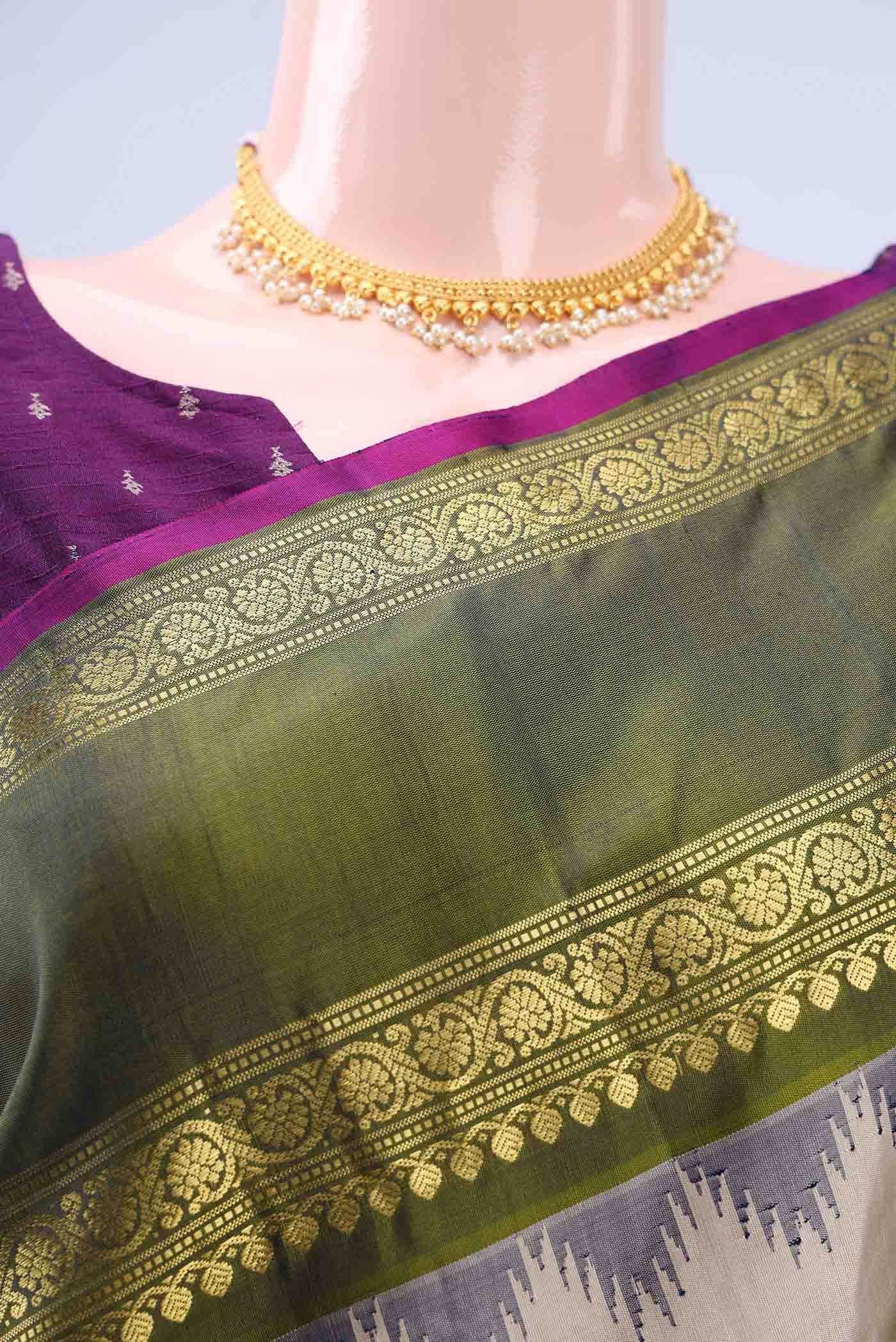 Beige Gadwal Silk Saree