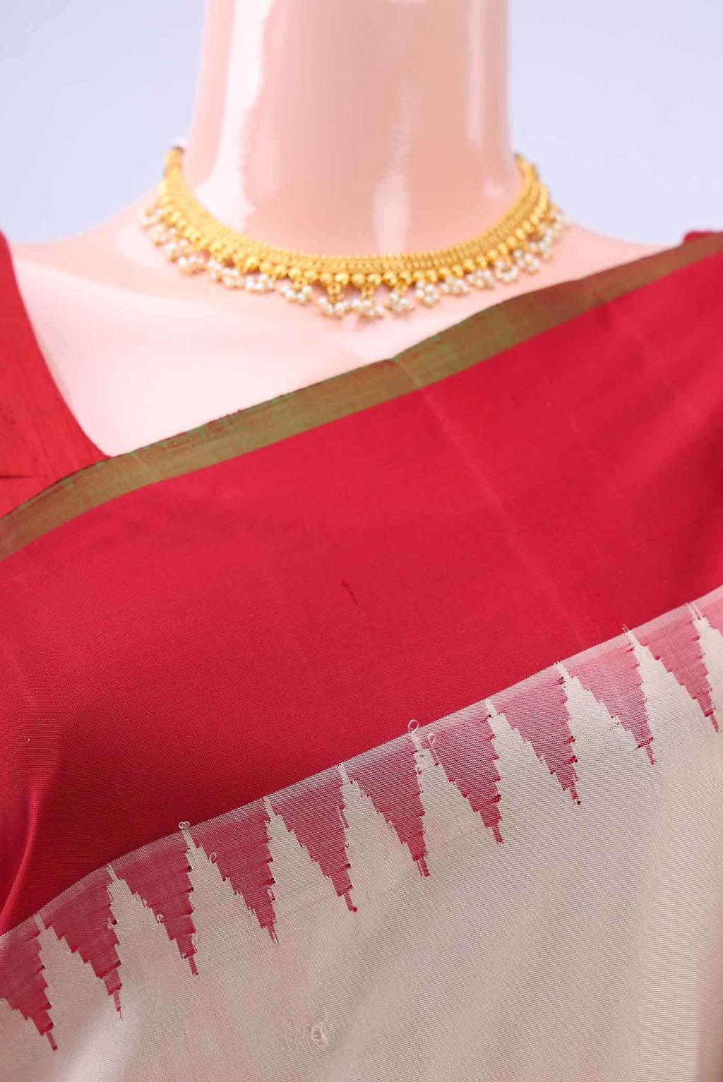 Beige Gadwal Silk Cotton Saree