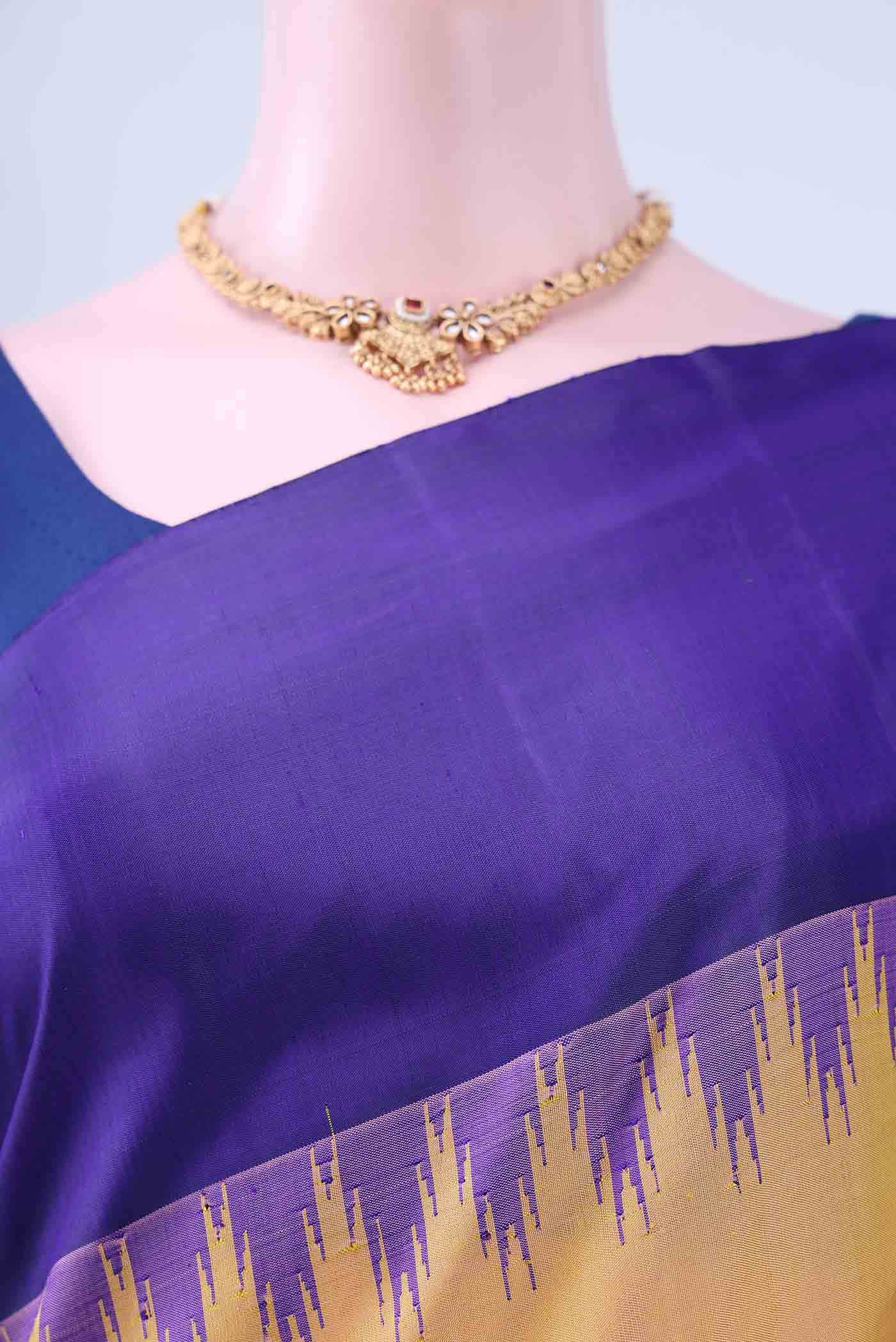 Yellow Gadwal Silk Saree