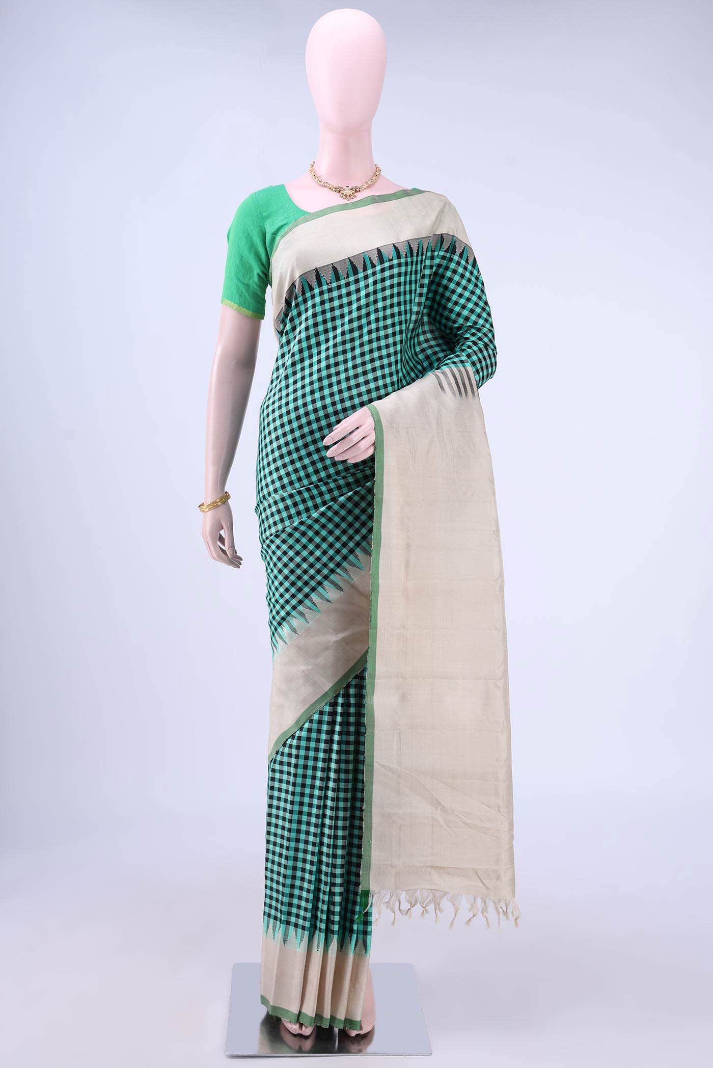Blue Gadwal Silk Saree