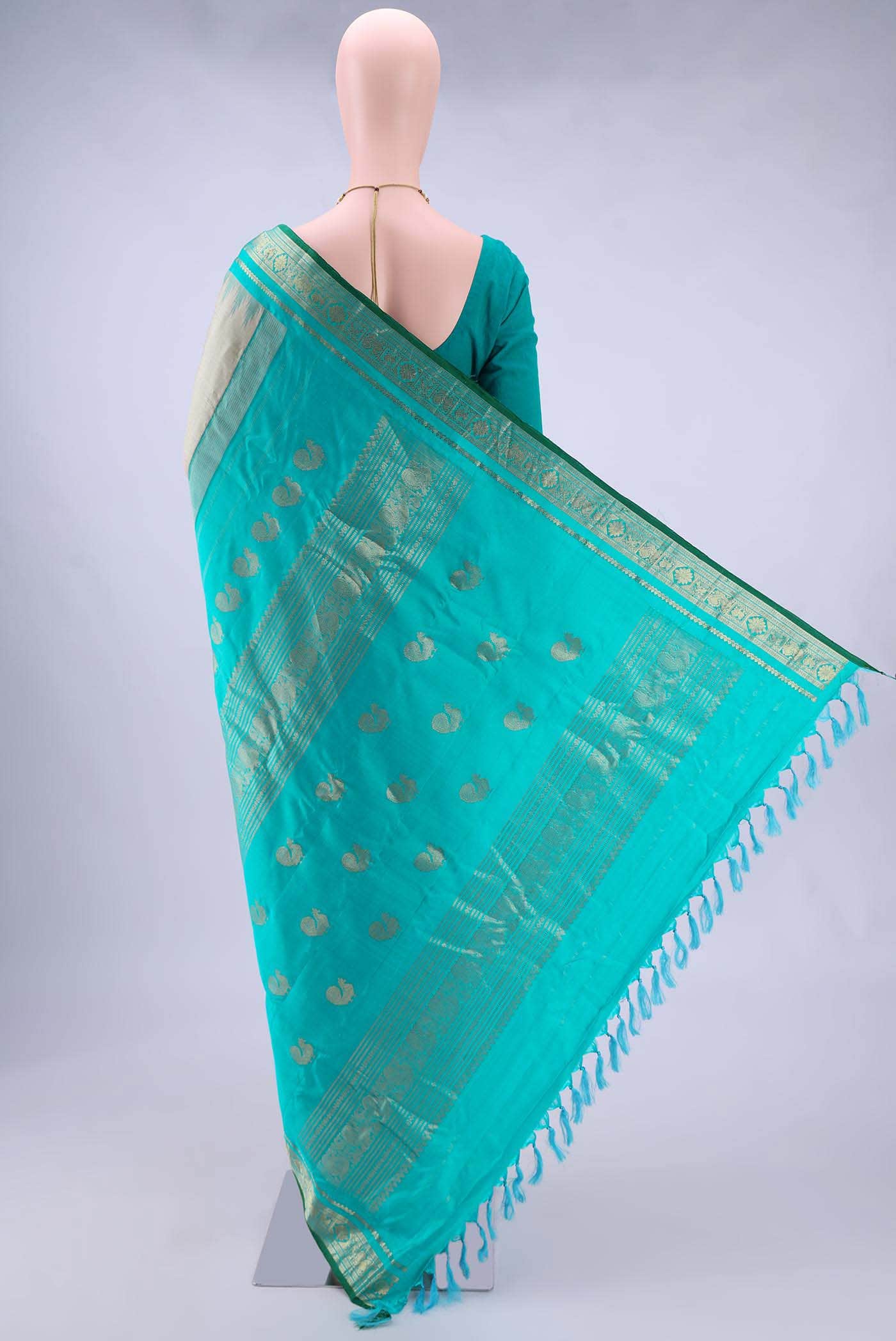 Beige Gadwal Silk Saree