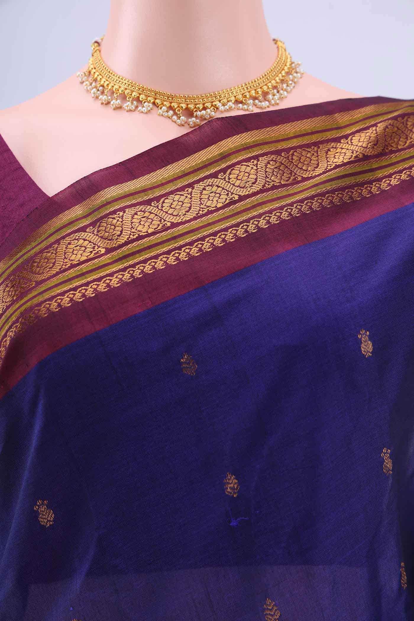Royal Blue Gadwal Silk Saree
