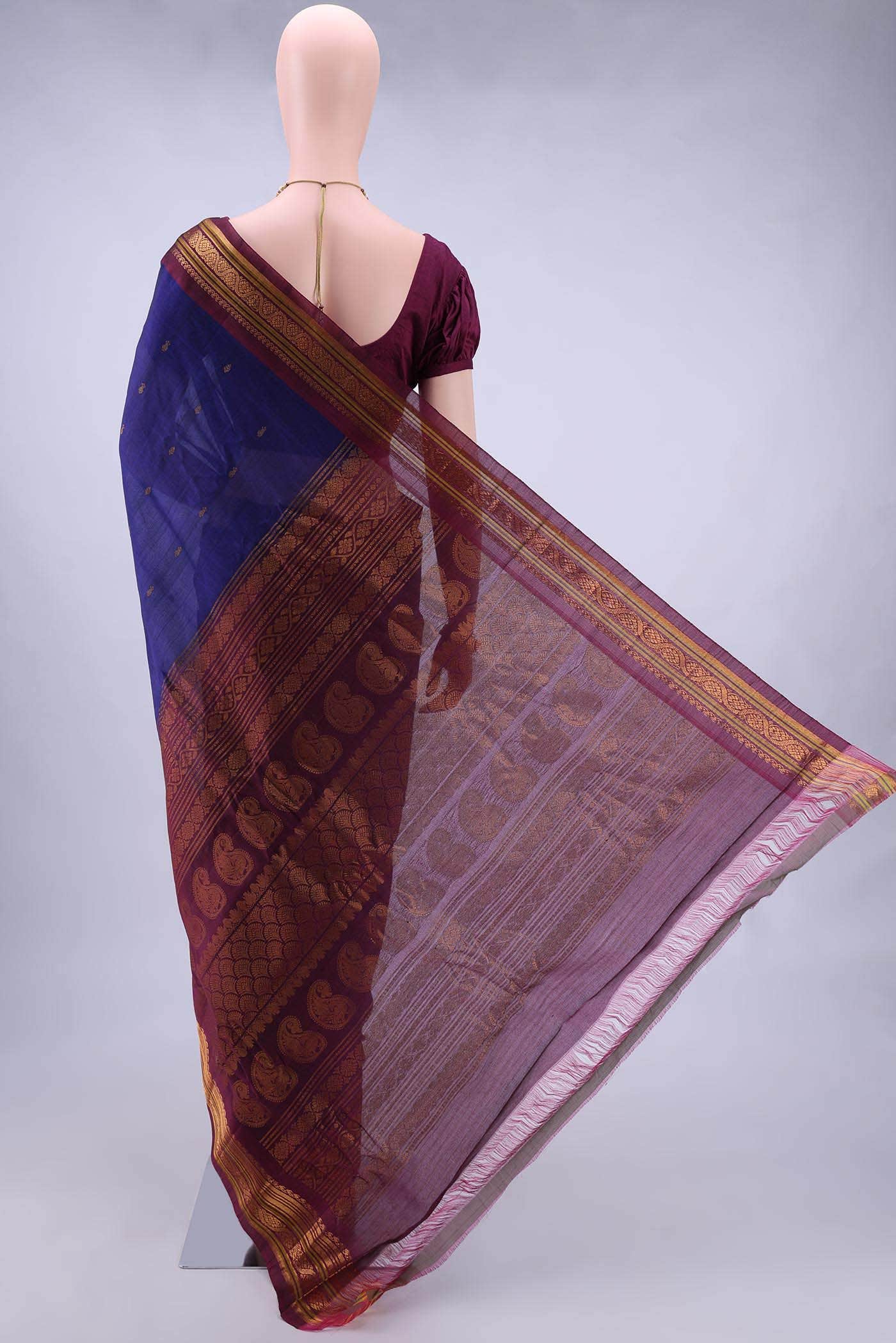 Royal Blue Gadwal Silk Saree