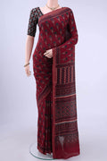 Maroon Cotton Saree