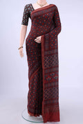 Maroon Cotton Saree