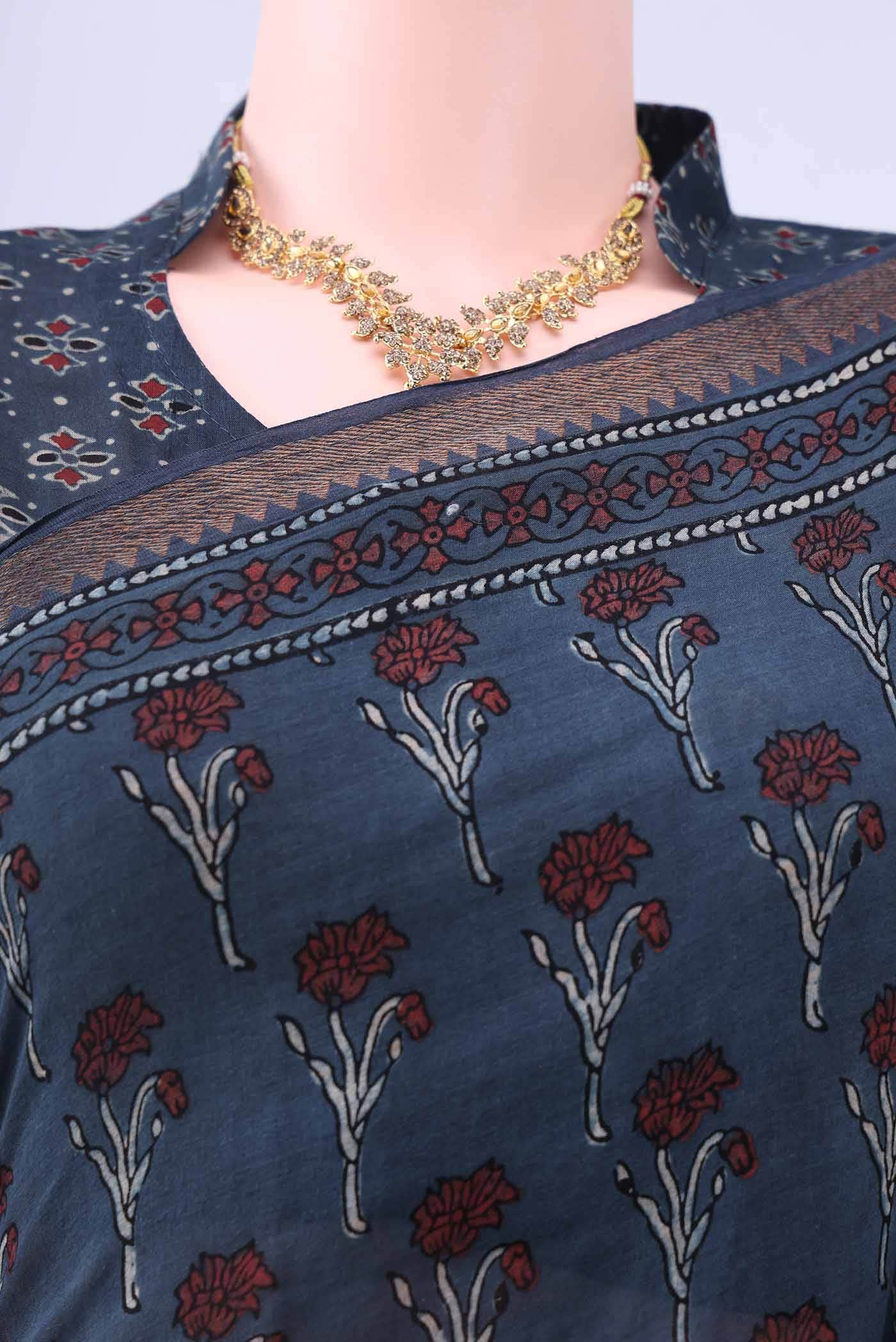 Indigo Cotton Saree