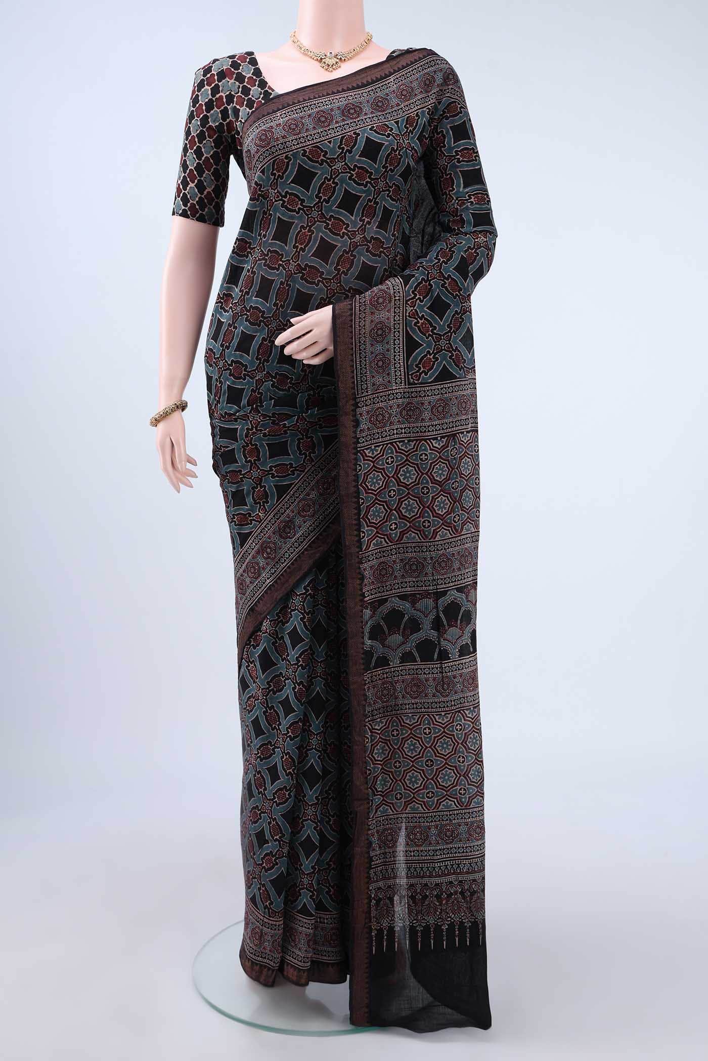 Black Cotton Saree