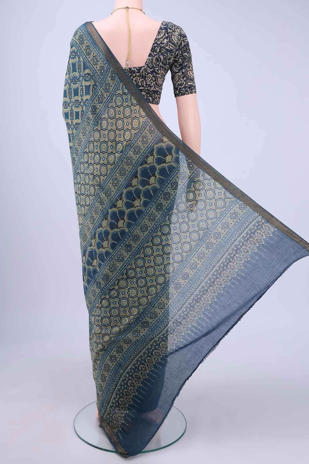 Indigo Cotton Saree