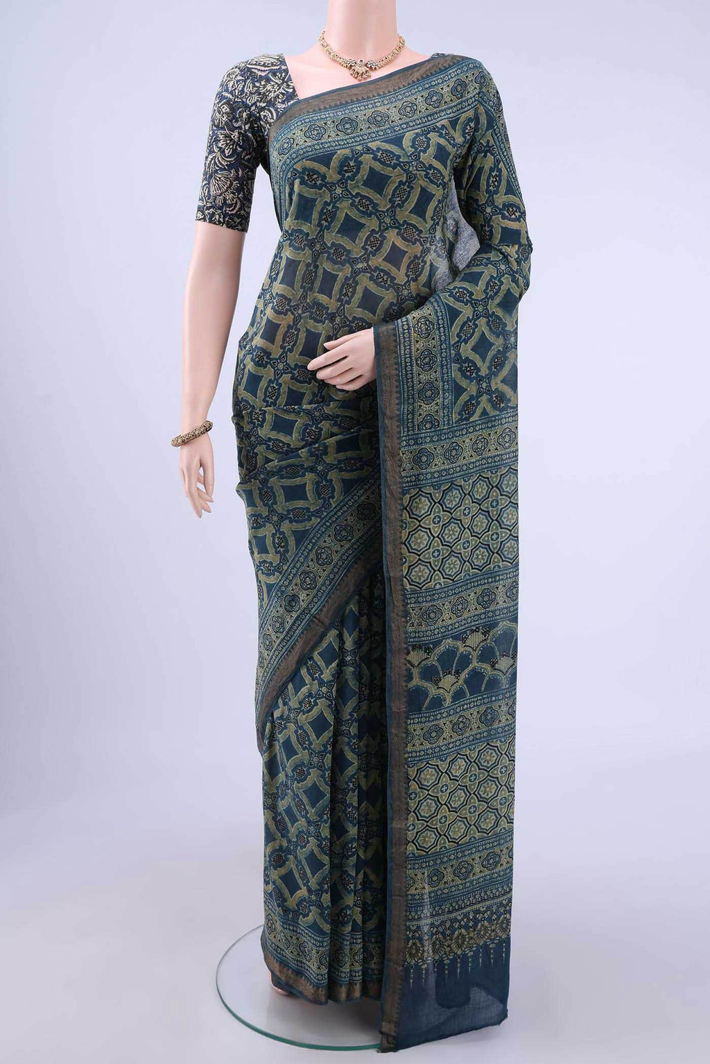 Indigo Cotton Saree