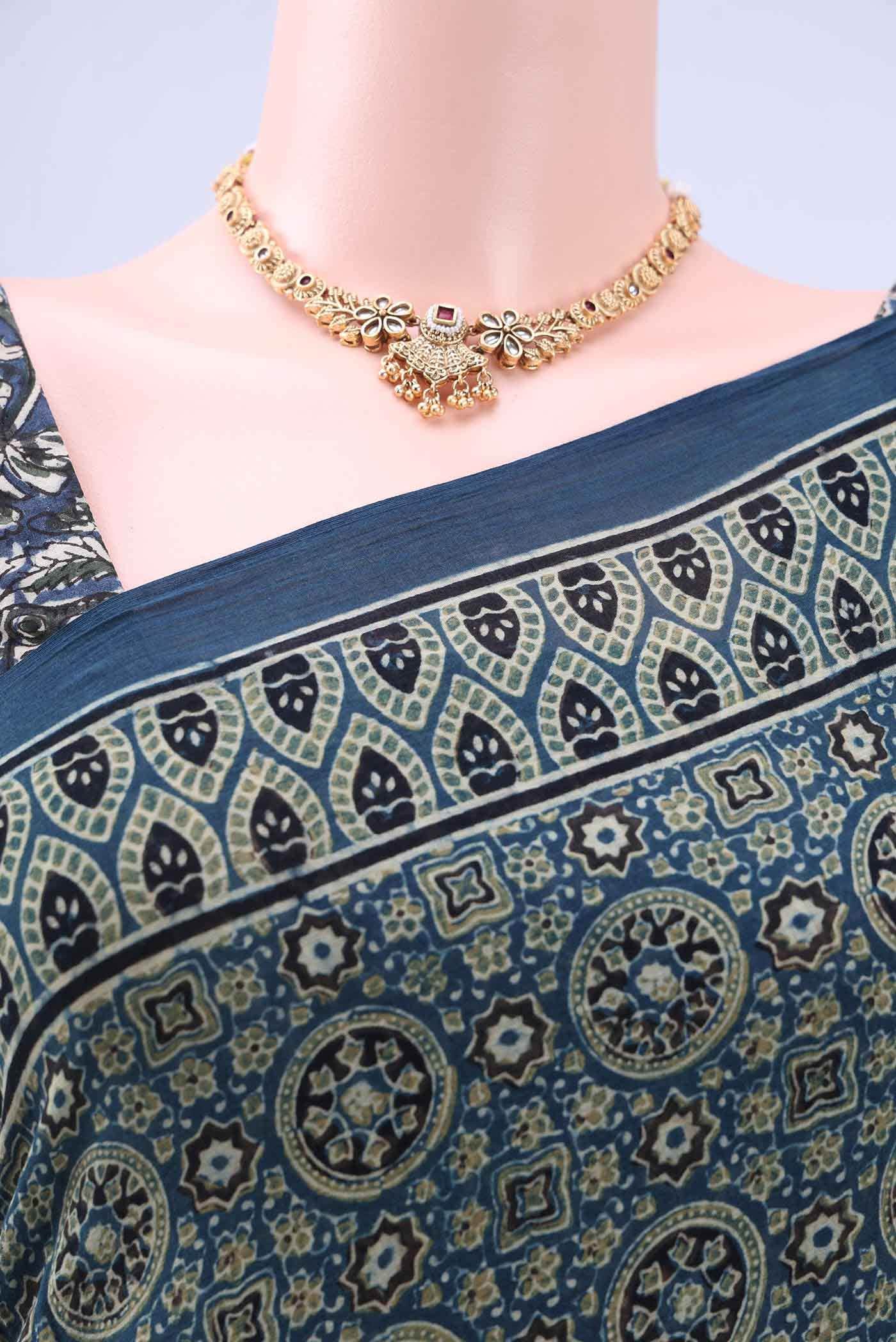 Indigo Cotton Saree