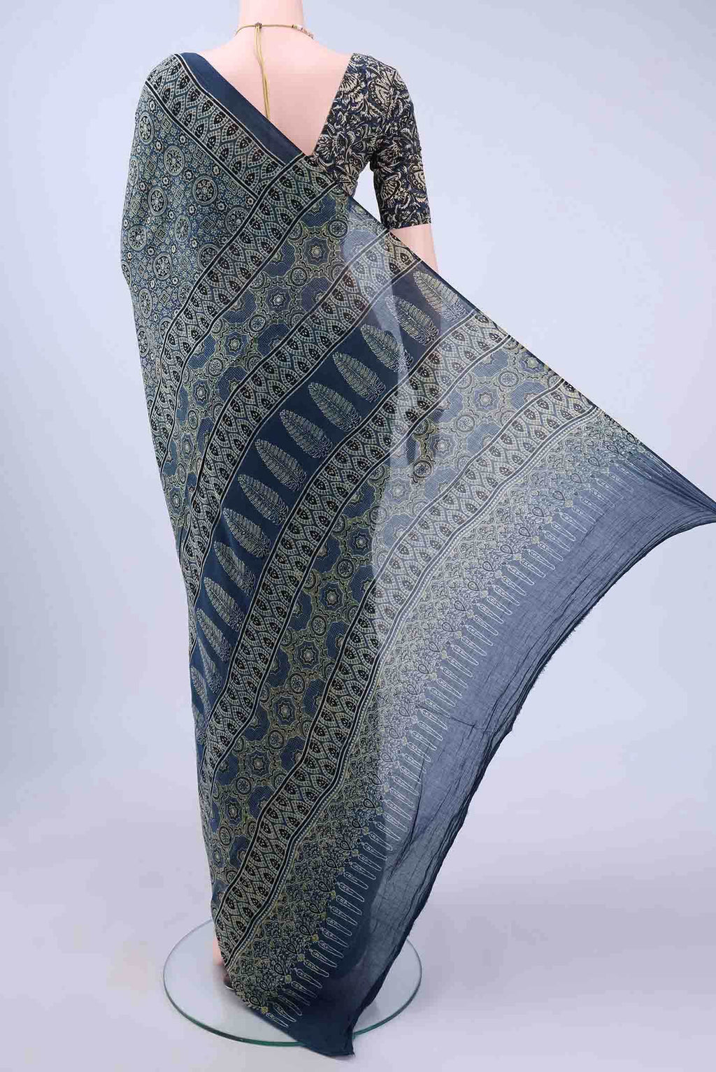 Indigo Cotton Saree