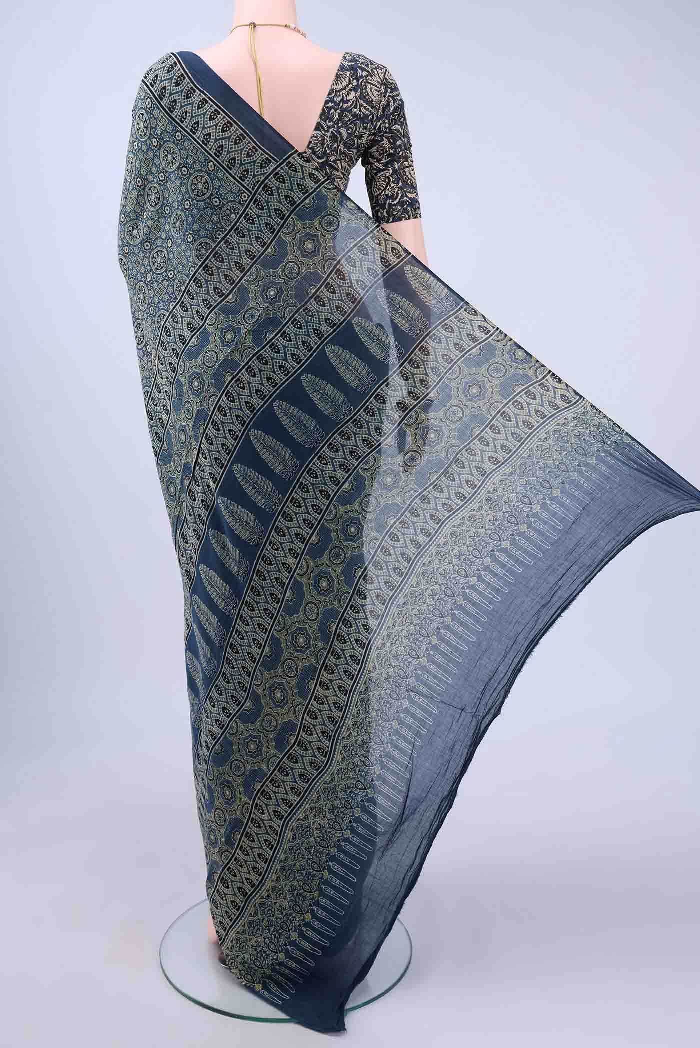 Indigo Cotton Saree