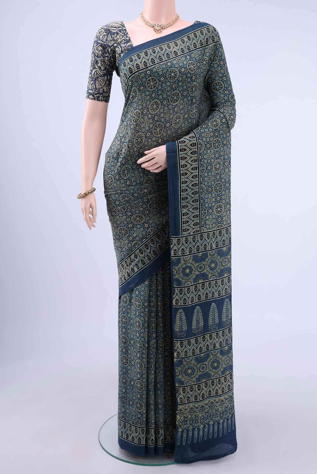Indigo Cotton Saree