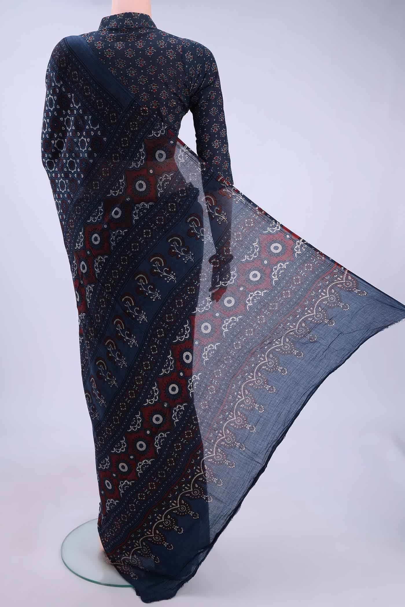 Indigo Cotton Saree