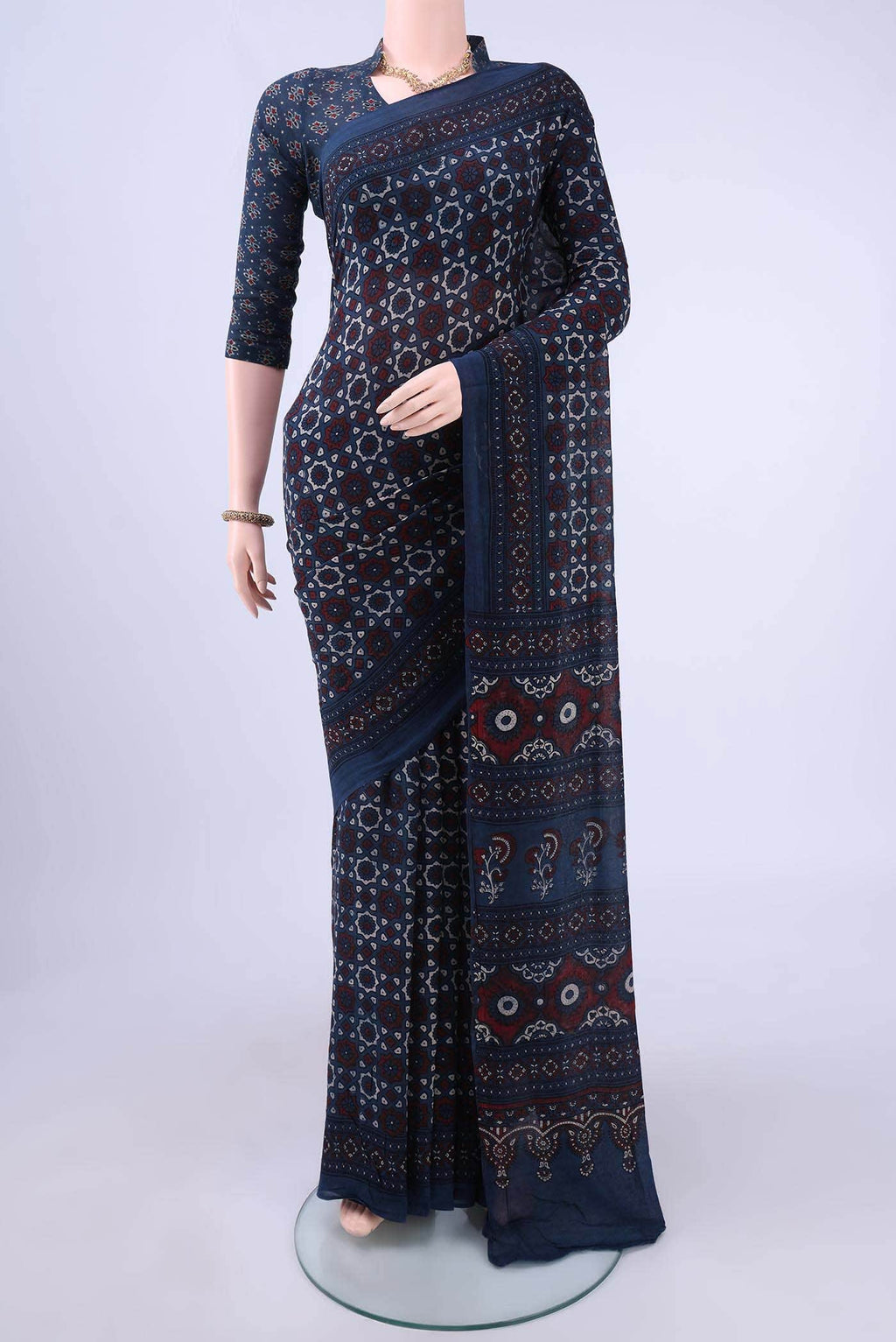 Indigo Cotton Saree