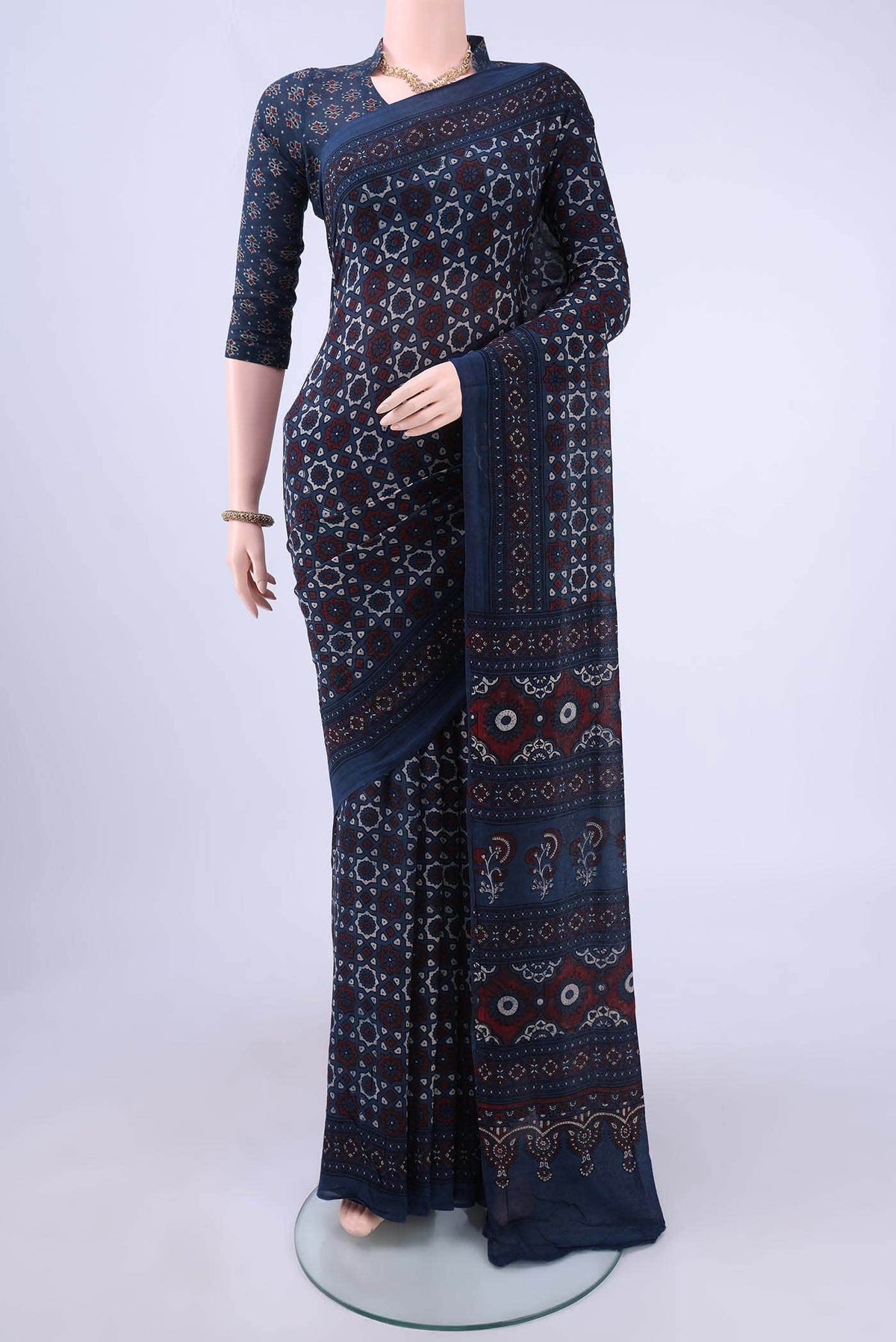 Indigo Cotton Saree