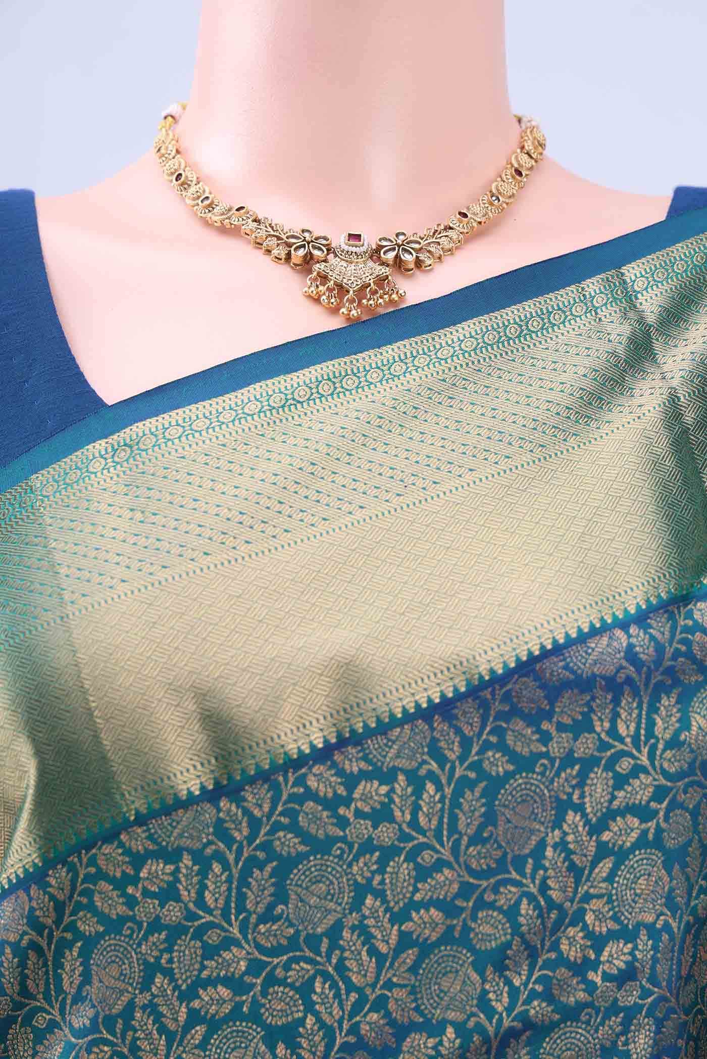 Blue Kanchipuram Silk Saree