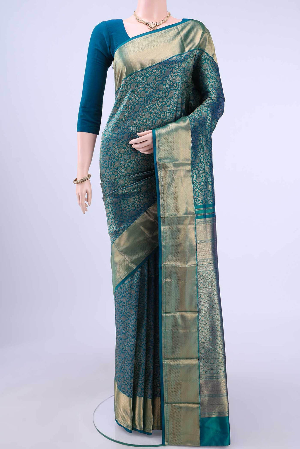 Blue Kanchipuram Silk Saree