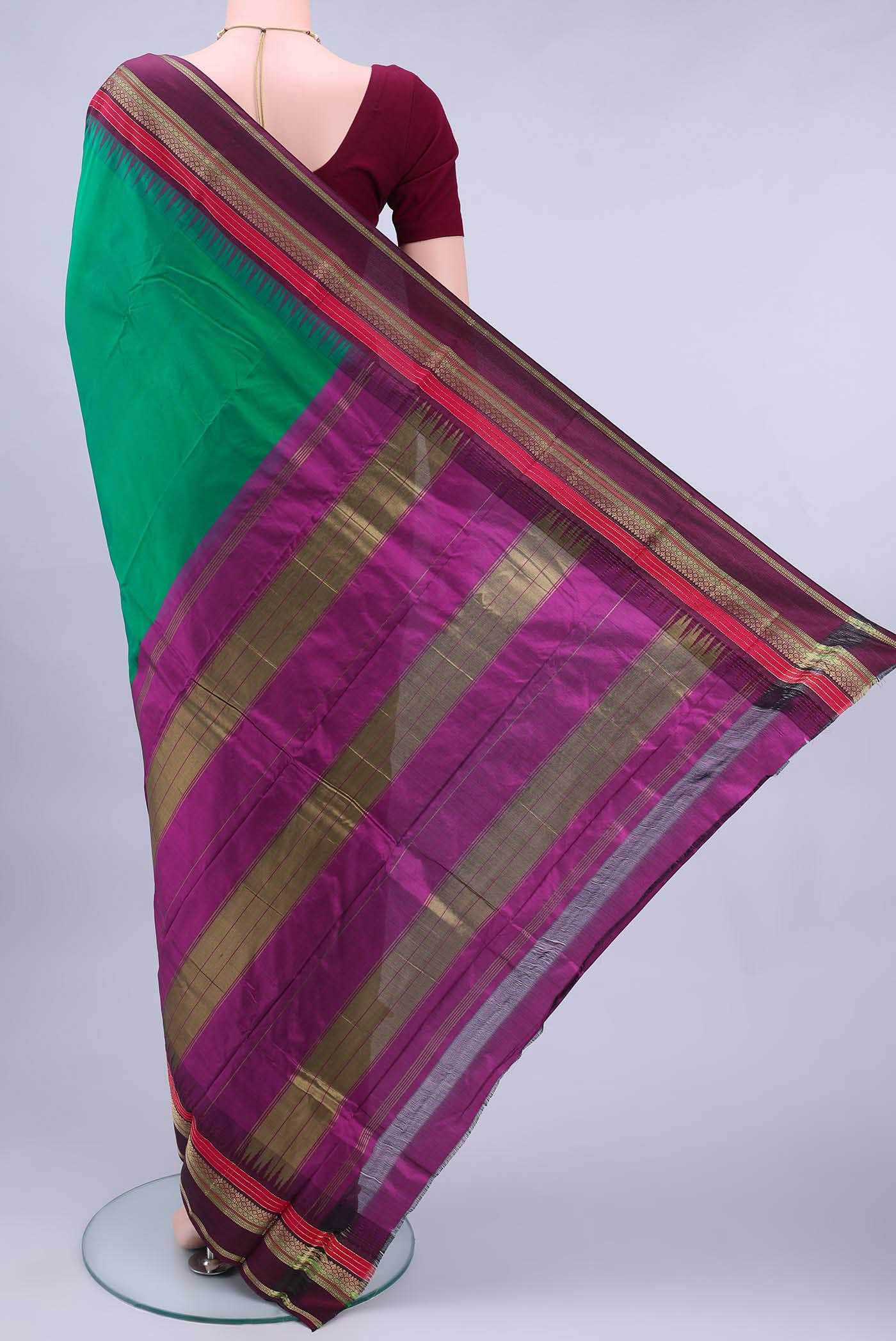 Green Bangalore Silk - kadyal Saree