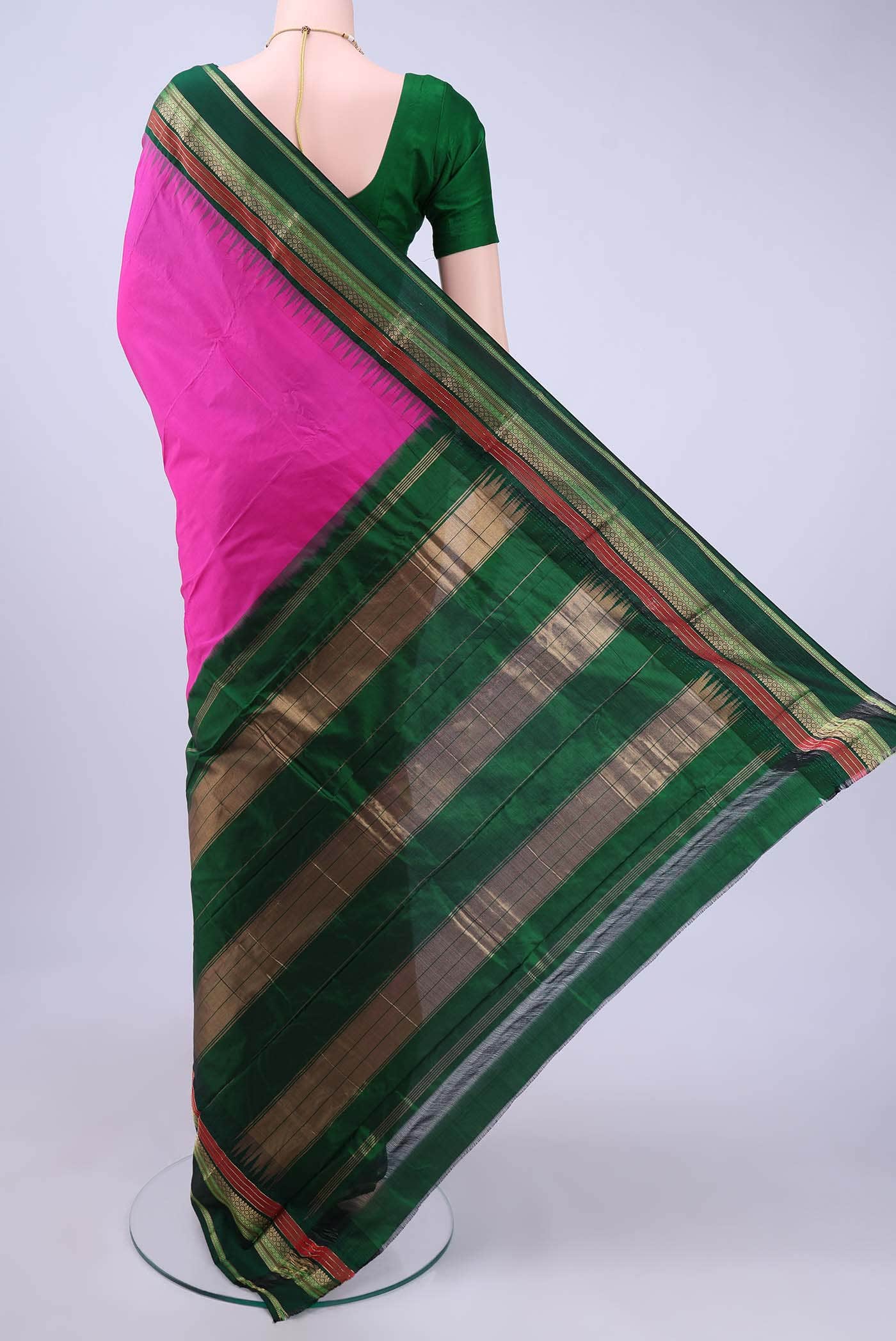 Rani Pink Bangalore Silk - kadyal Saree