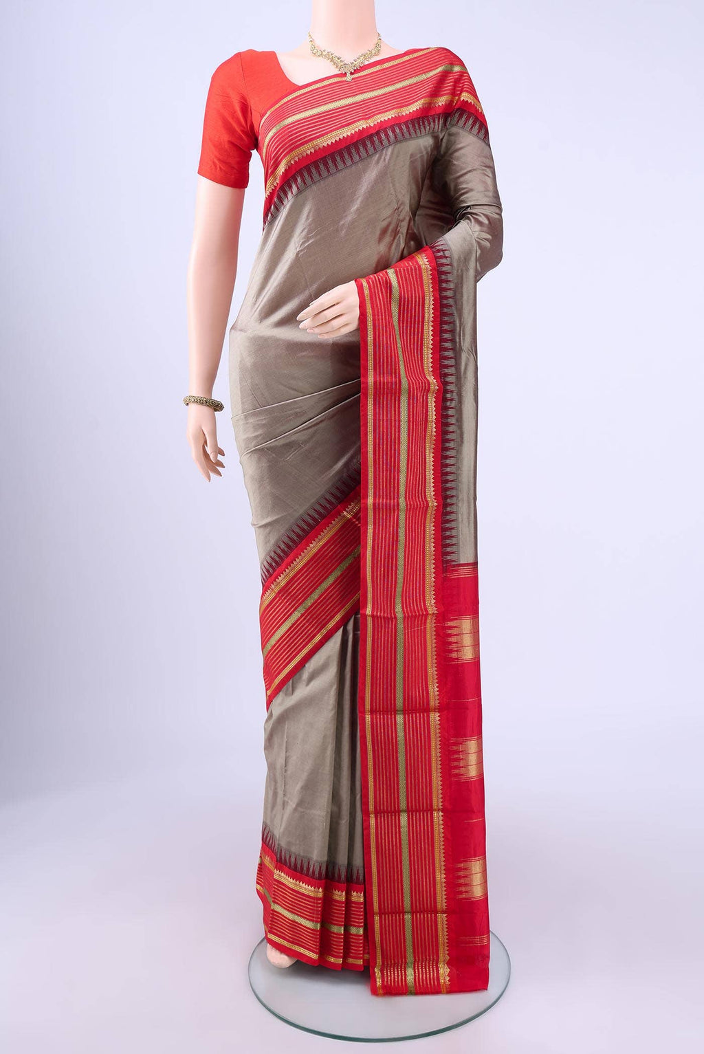 Brown Bangalore Silk - kadyal Saree