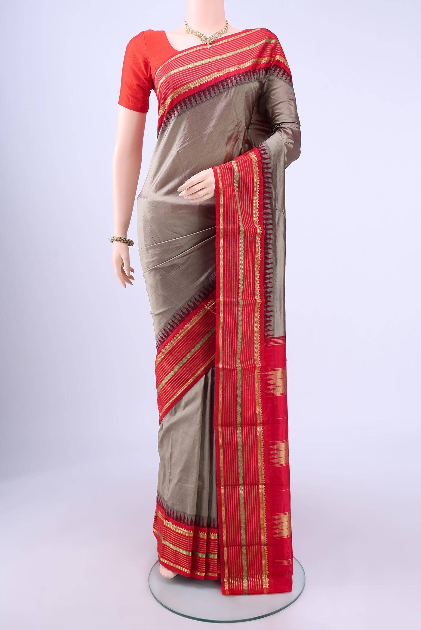Brown Bangalore Silk - kadyal Saree