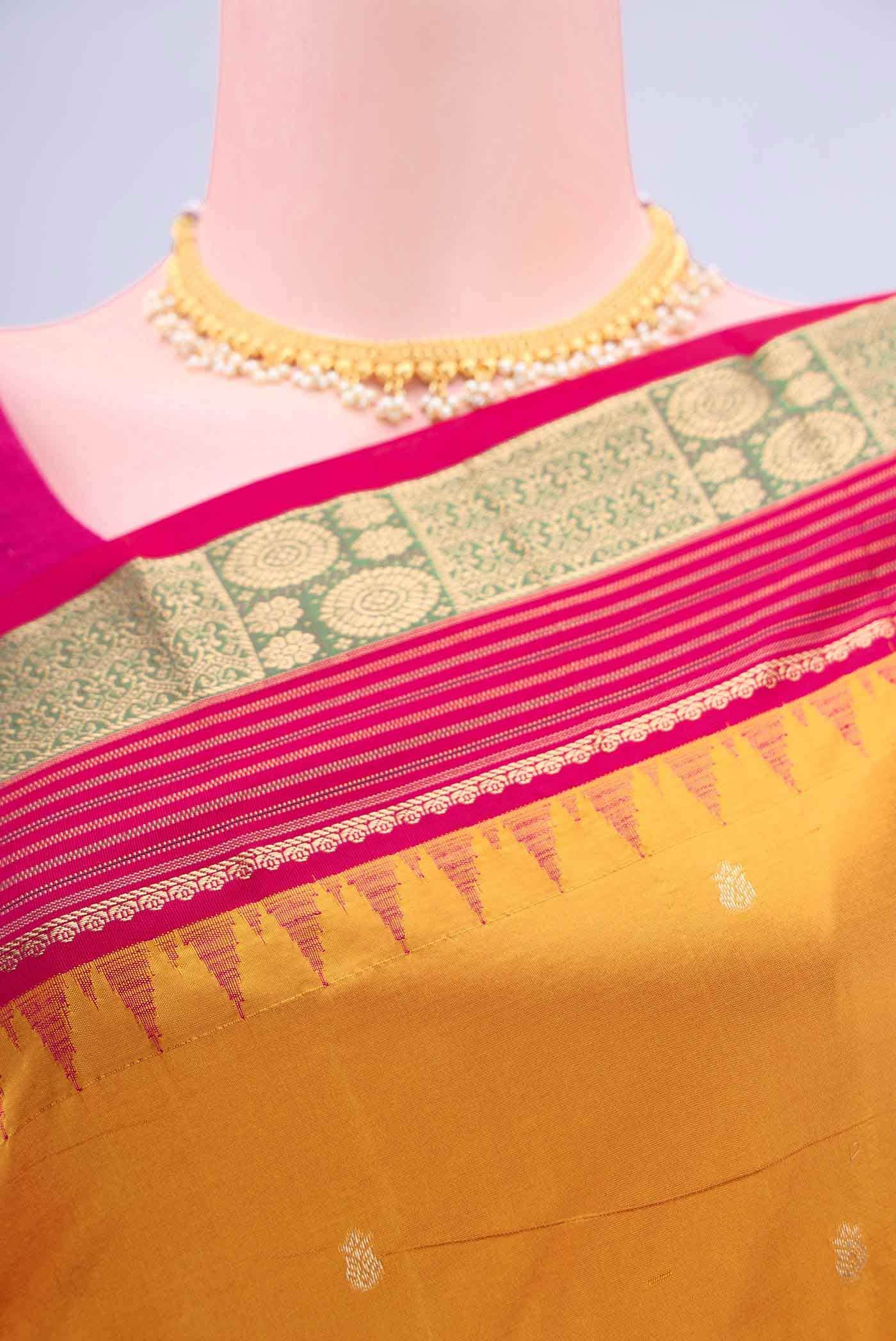 Mustard Bangalore Silk - kadyal Saree