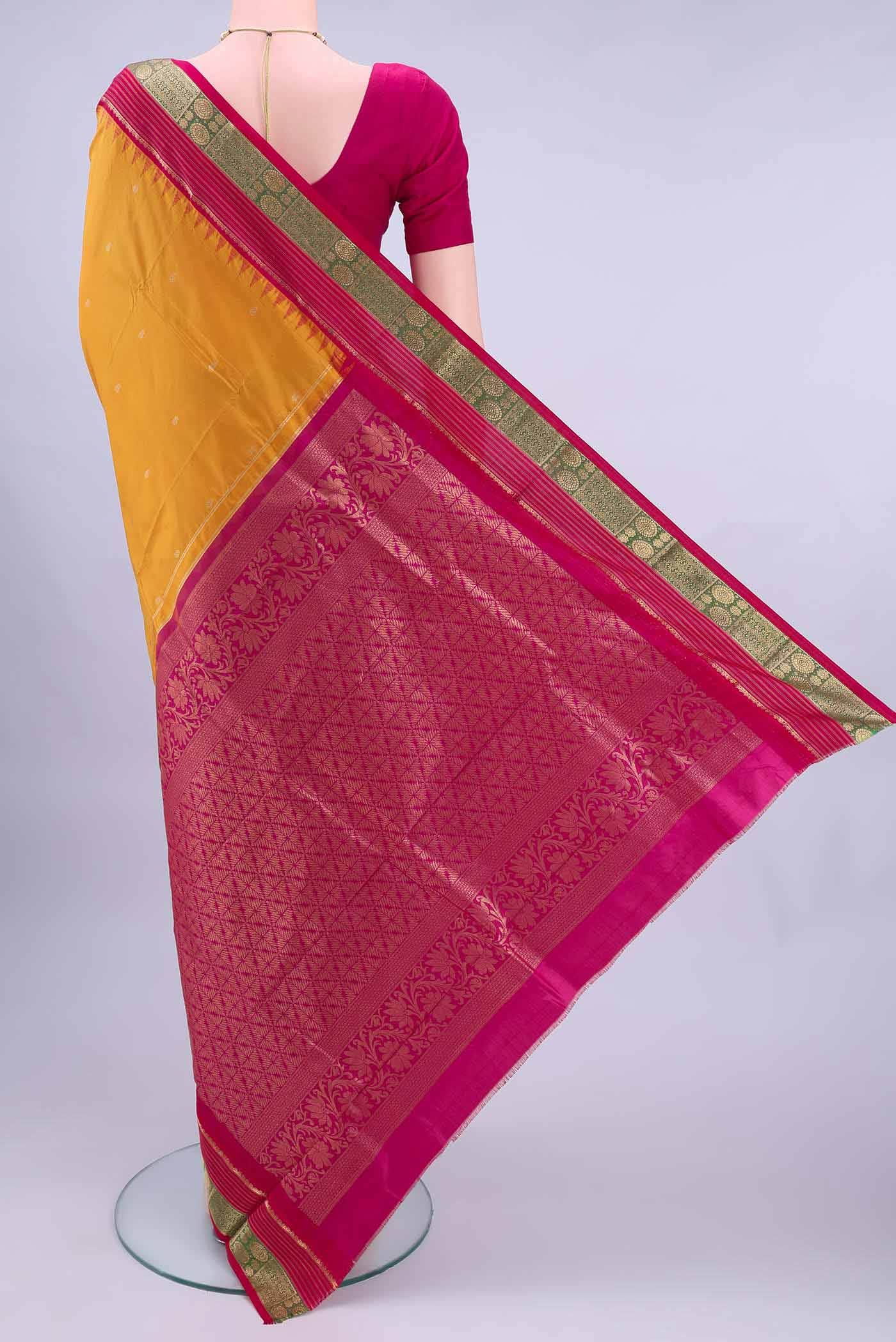 Mustard Bangalore Silk - kadyal Saree