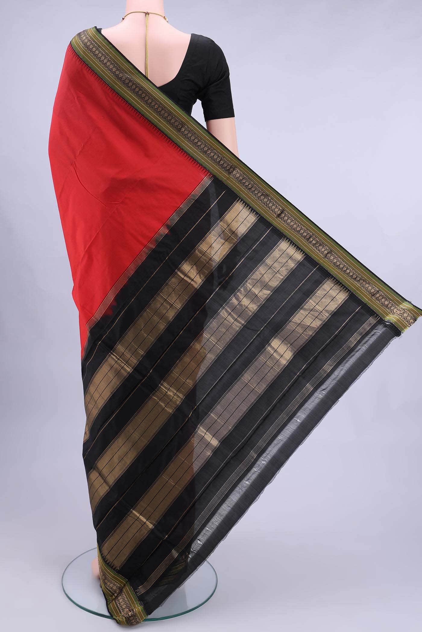 Red Bangalore Silk - kadyal Saree
