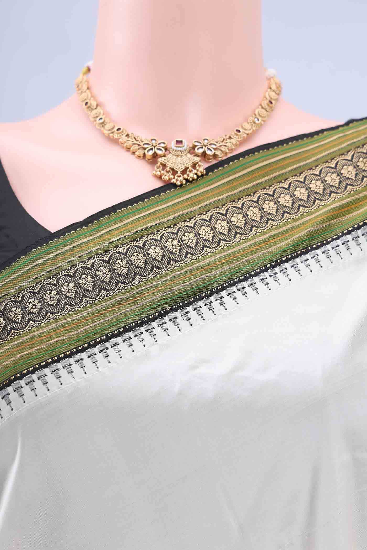 Off White Bangalore Silk - kadyal Saree