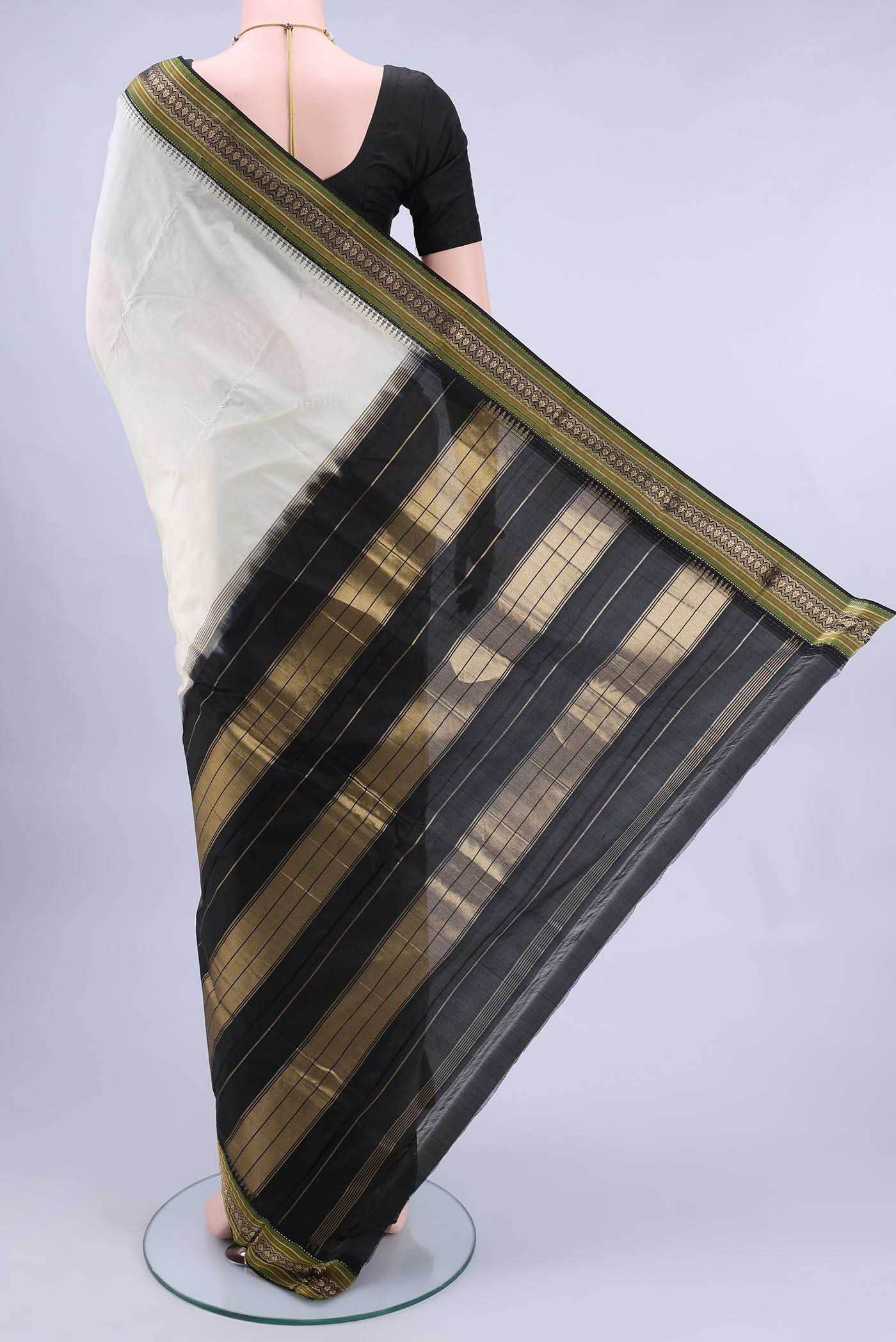 Off White Bangalore Silk - kadyal Saree
