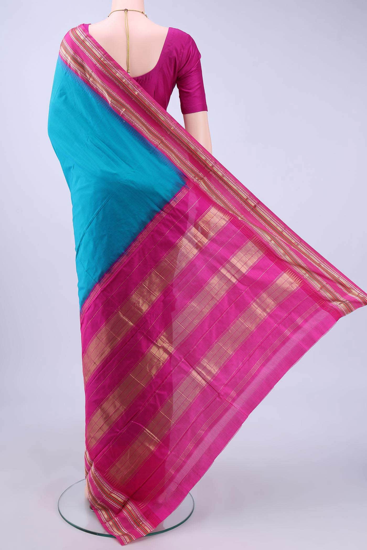 Electric Blue Bangalore Silk - kadyal Saree