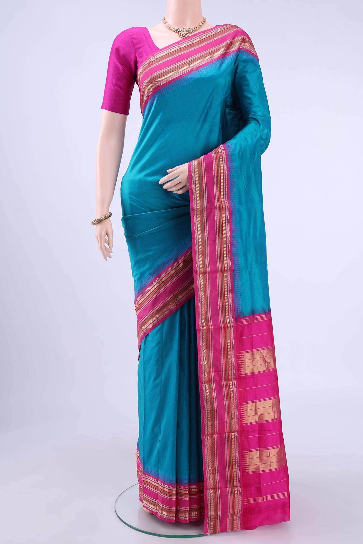 Electric Blue Bangalore Silk - kadyal Saree