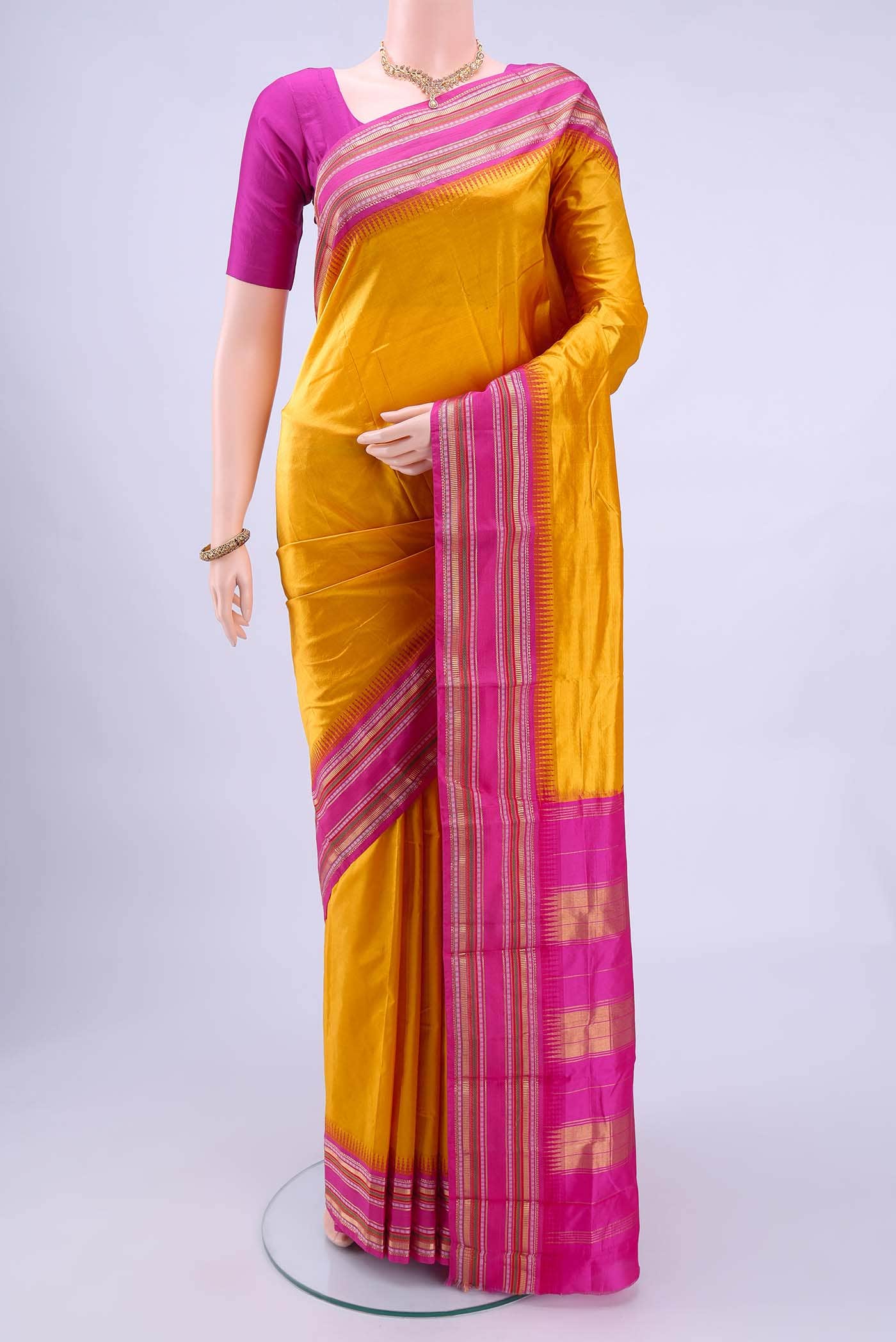 Pure Silk Pure Zari Mustard Bangalore - kadyal Saree