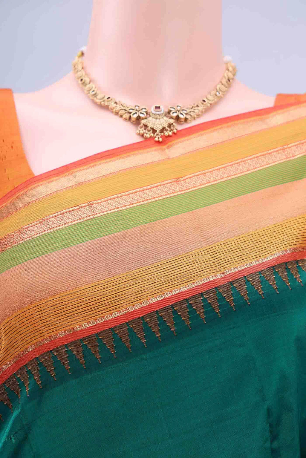 Peacock Blue Bangalore Silk - kadyal Saree