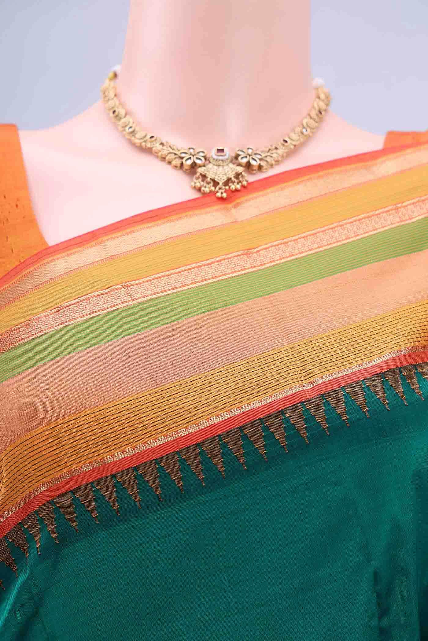 Peacock Blue Bangalore Silk - kadyal Saree
