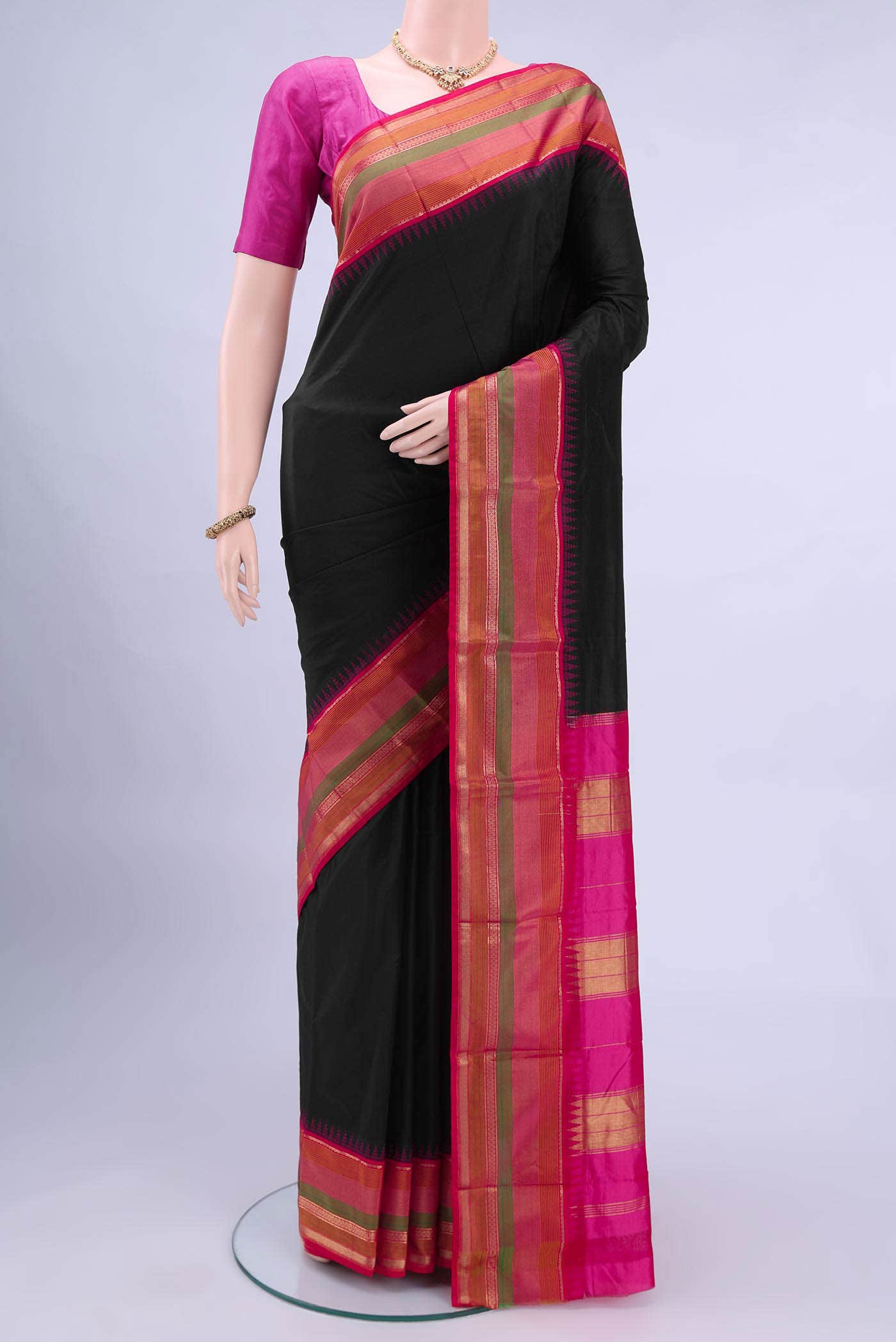 Black Bangalore Silk - kadyal Saree