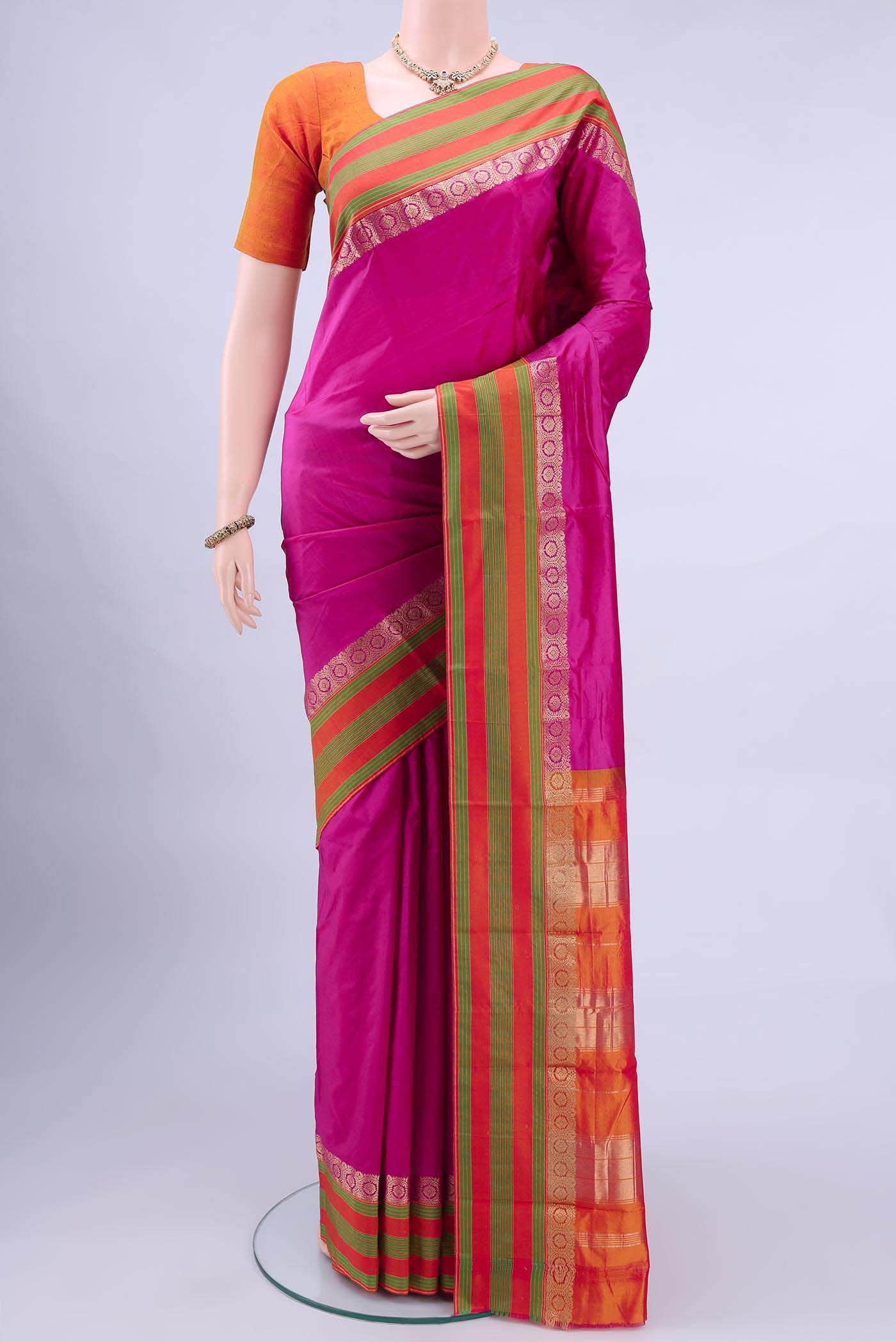 Rani Pink Bangalore Silk - kadyal Saree